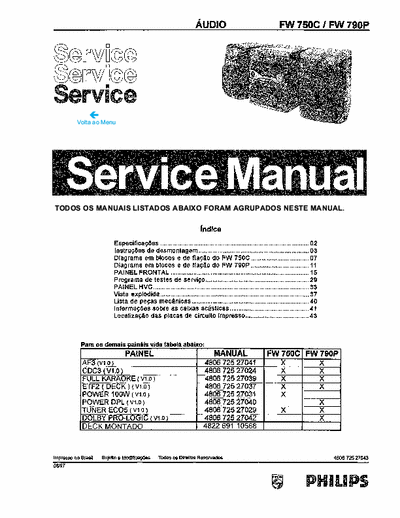 PHILIPS FW750C/.. SERVICE MANUAL